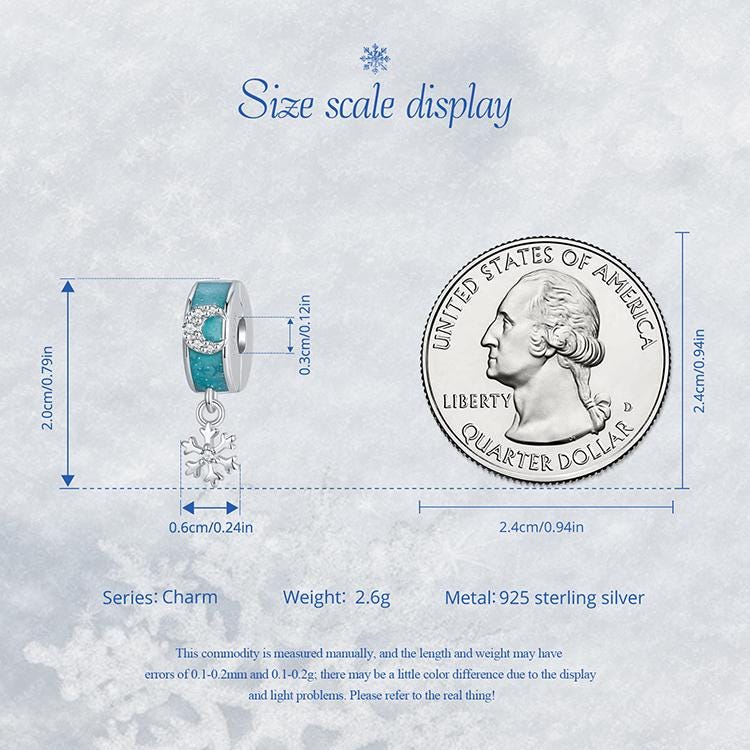 Snowflake Stopper Beads Charm
