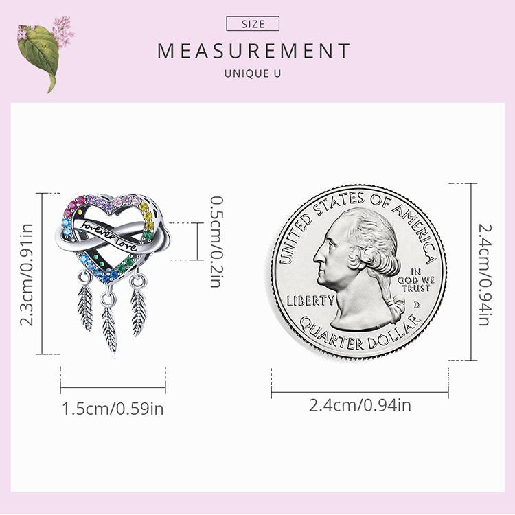 Heart Dream Catcher Charm