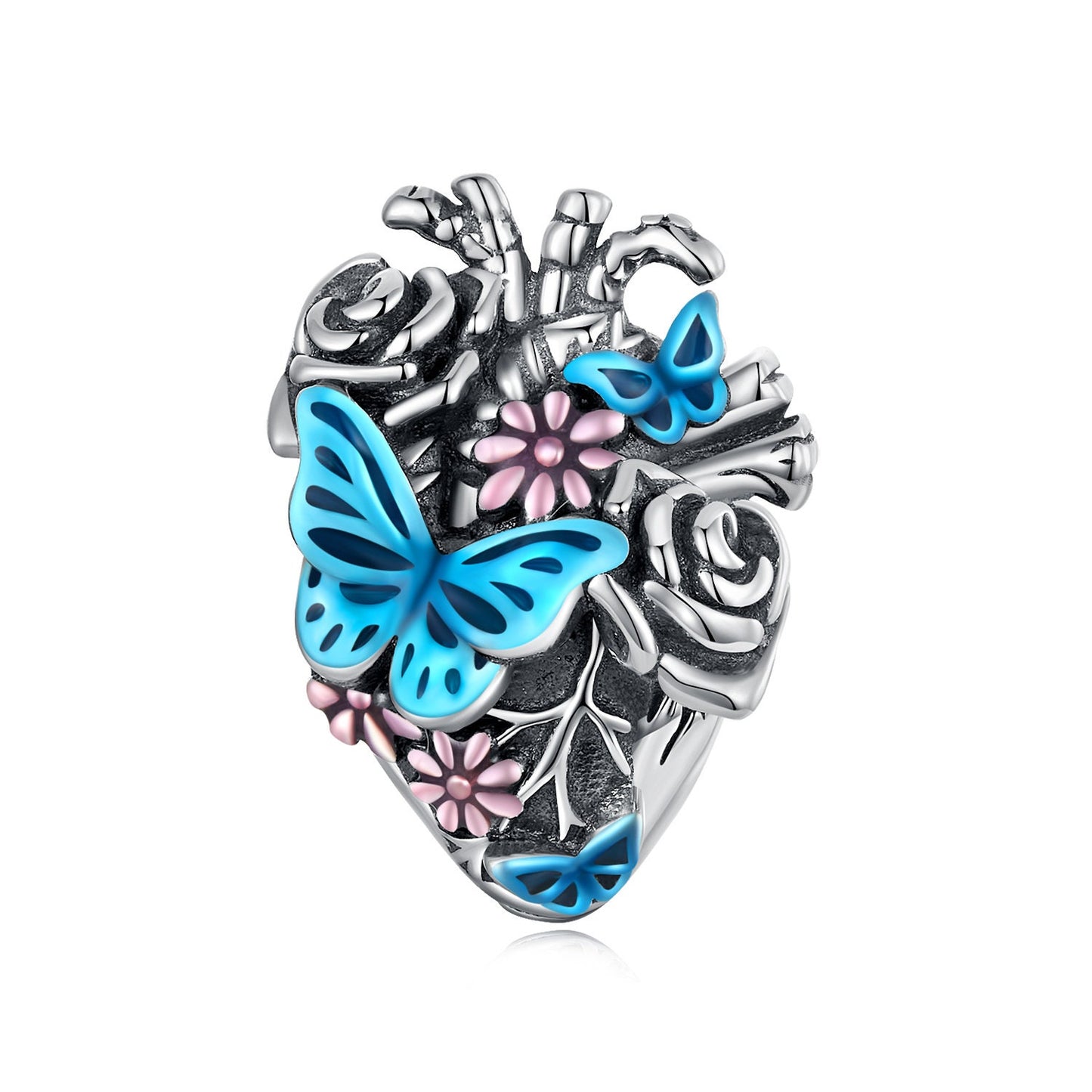 Heart & Butterfly Bead Charm