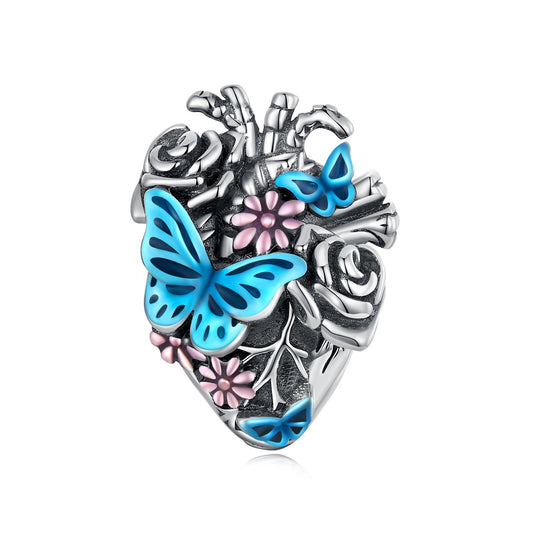 Heart & Butterfly Bead Charm