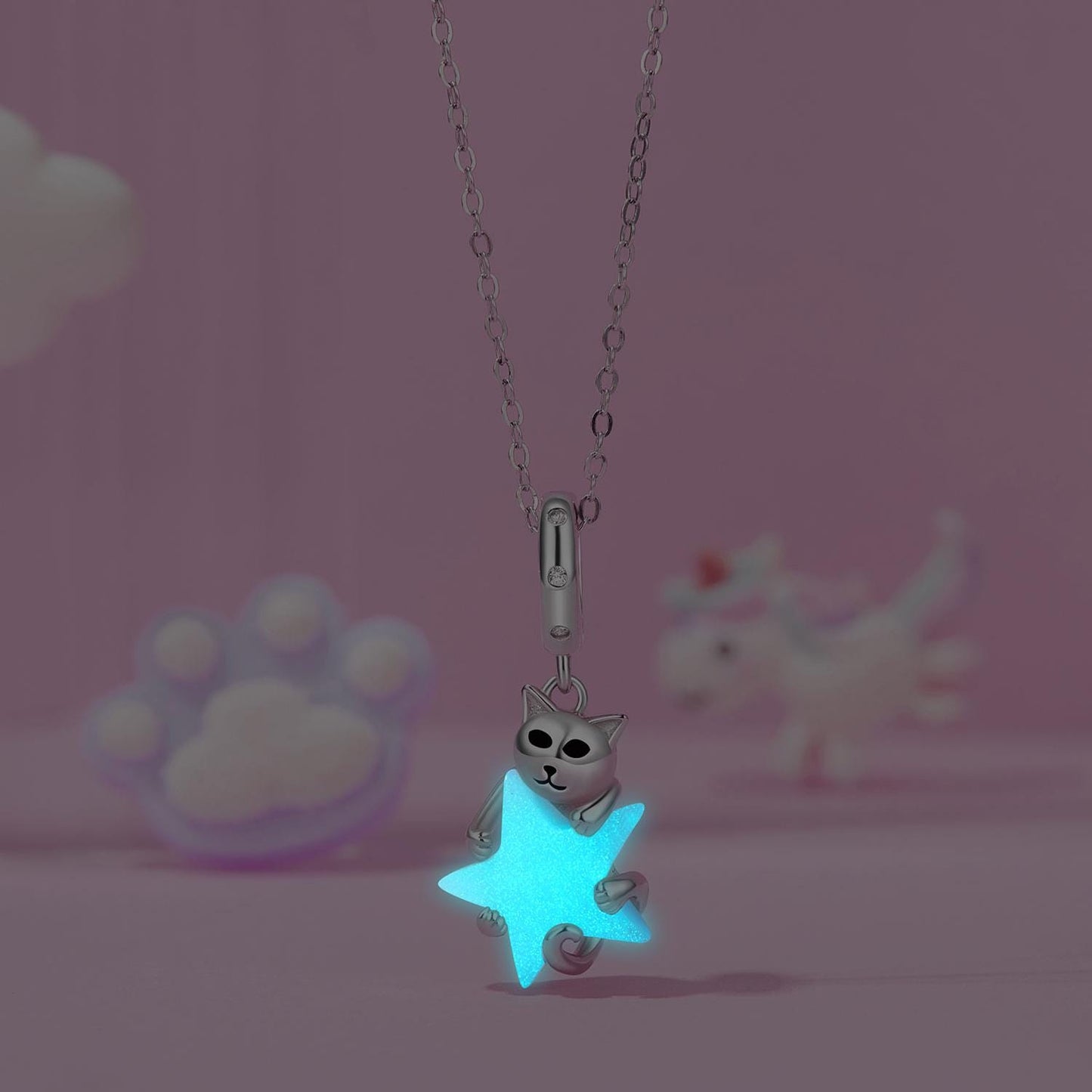 Cute Cat Star Pendant Charm