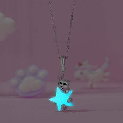 Cute Cat Star Pendant Charm
