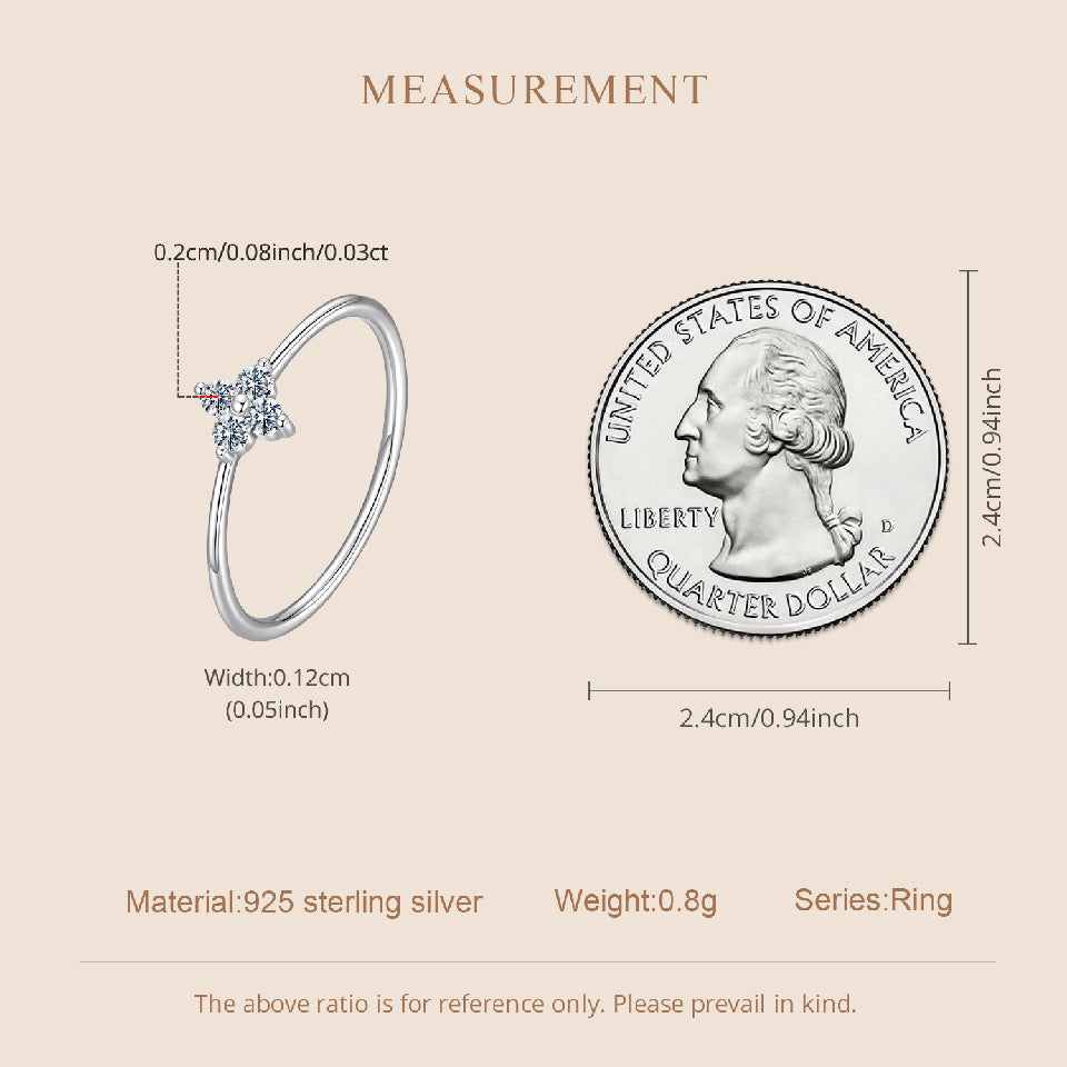 Lucky Clover Moissanite Ring