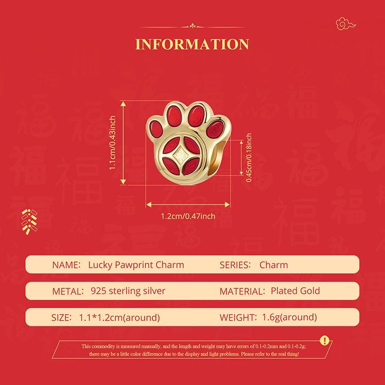 Lucky Pawprint Charm
