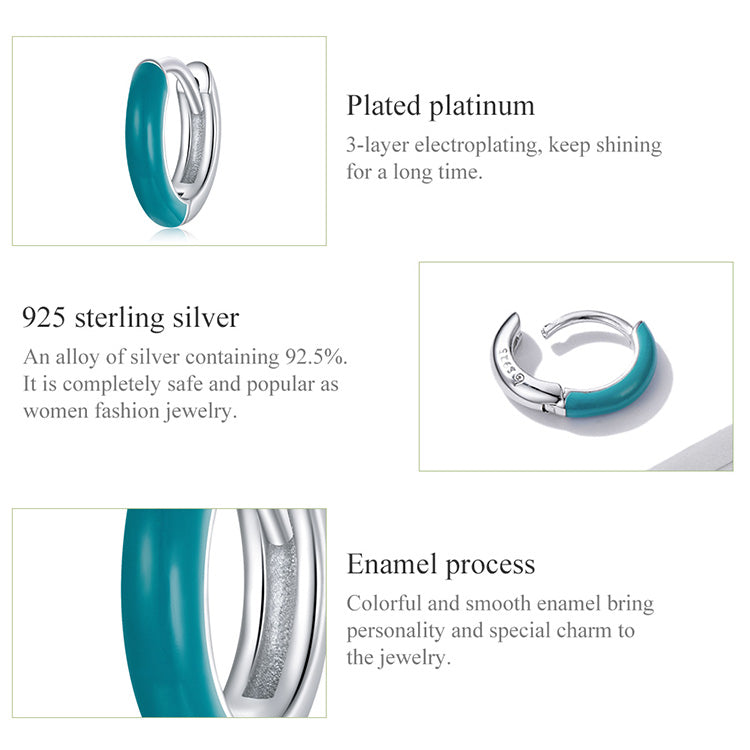 Dual-Tone Clip-On Earrings-Blue