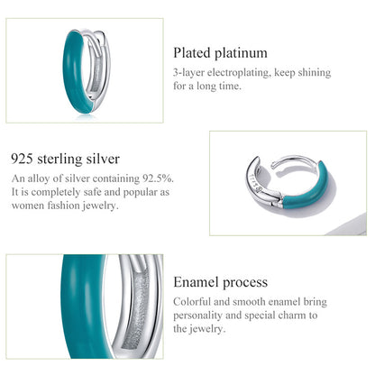Dual-Tone Clip-On Earrings-Blue