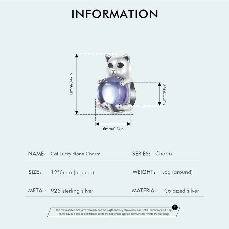 Cat Lucky Stone Charm