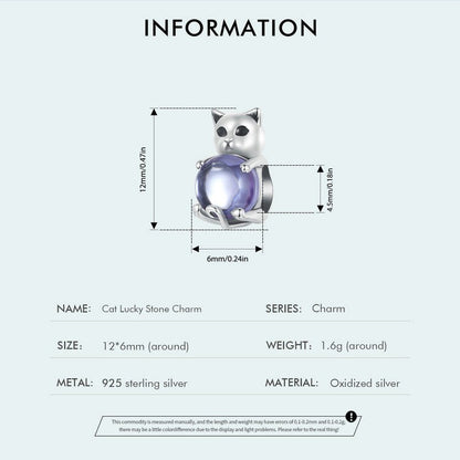 Cat Lucky Stone Charm