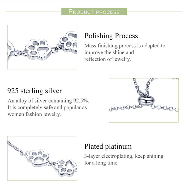 Compact Paw Print Bracelet
