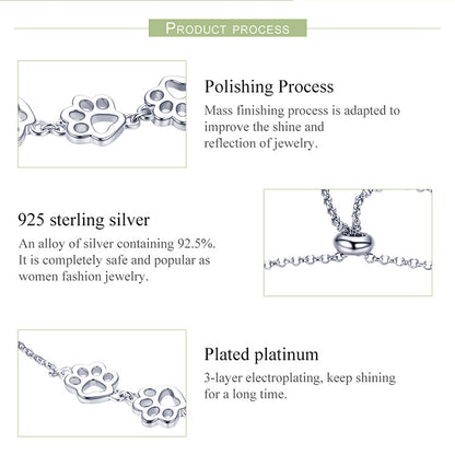 Compact Paw Print Bracelet
