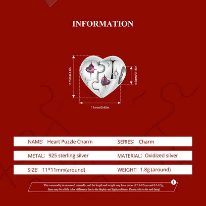 Heart Puzzle Charm