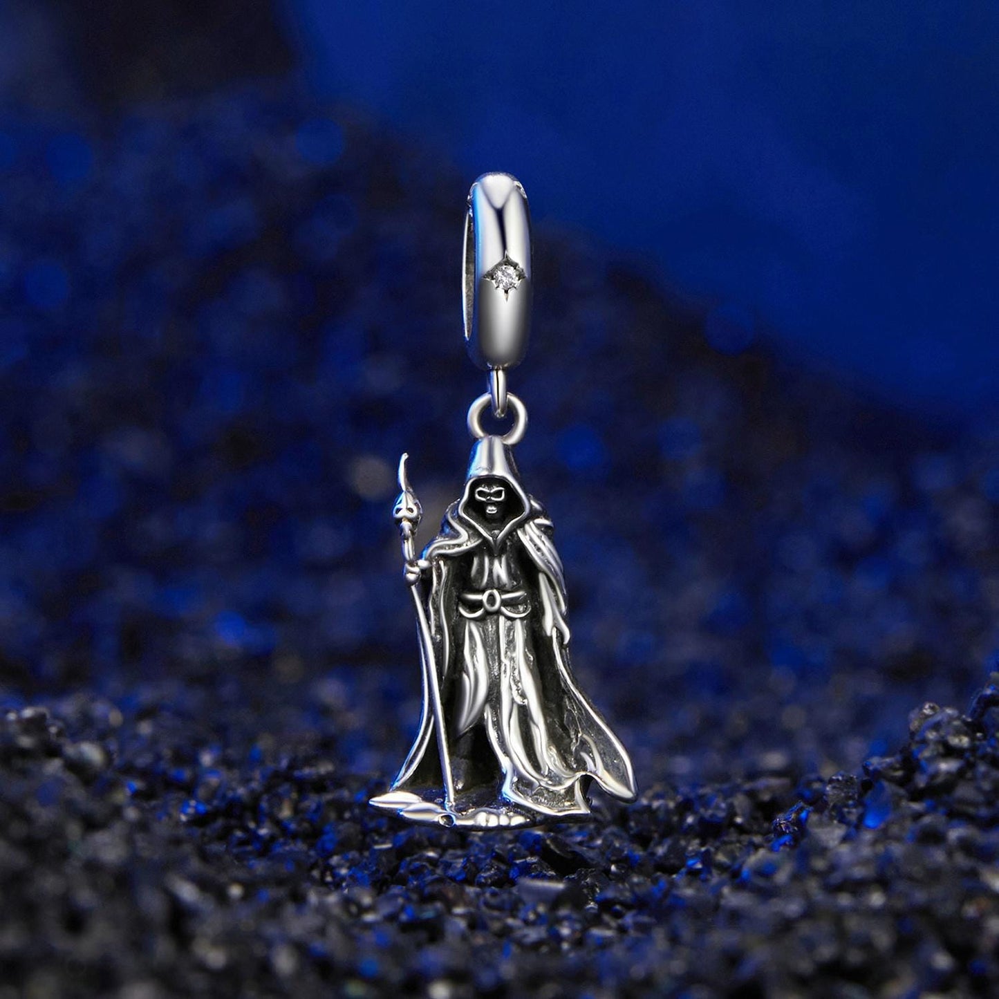 Wand-wielding Grim Reaper Pendant Charm