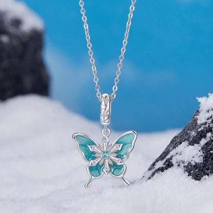 Snowflake Butterfly Pendant Charm