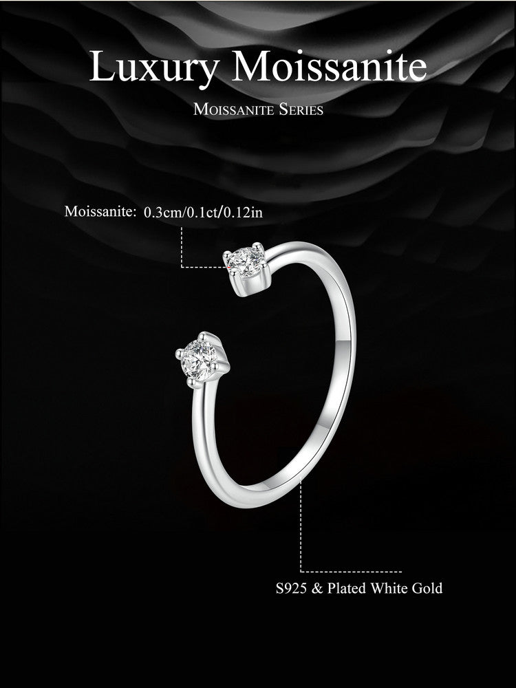 Elegant Moissanite Adjustable Ring