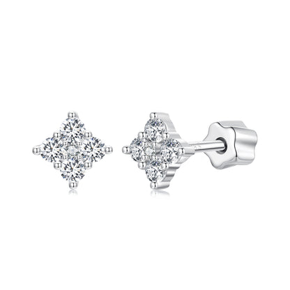 Four-Leaf Clover Moissanite Studs