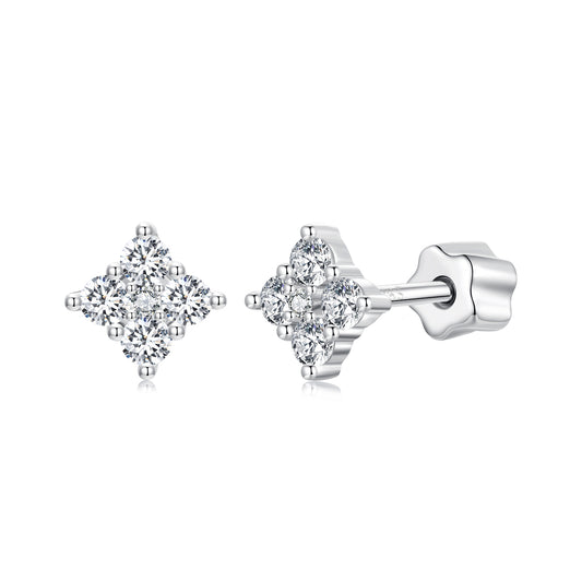 Four-Leaf Clover Moissanite Studs