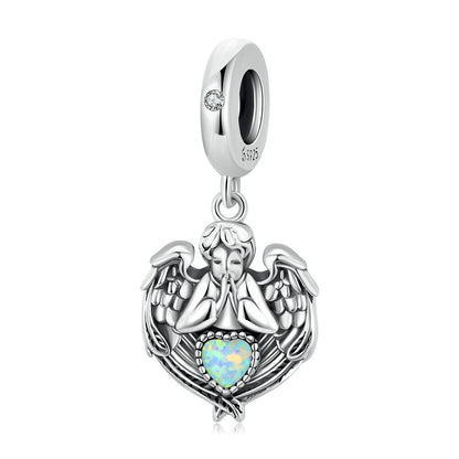 Angel Praying Heart Charm
