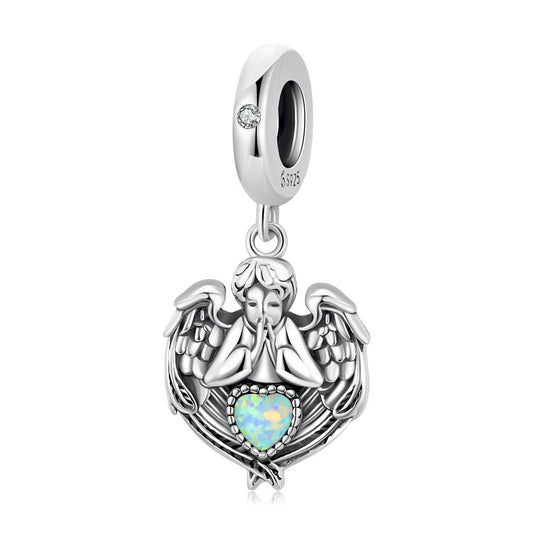 Angel Praying Heart Charm