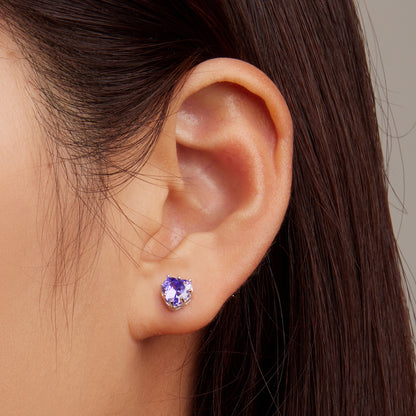 February Birthstone Stud Earrings