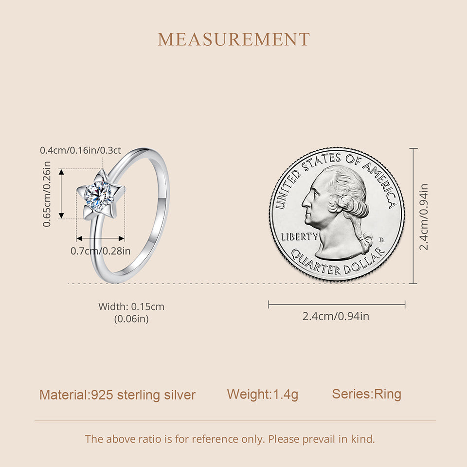 Star-Shaped Moissanite Ring