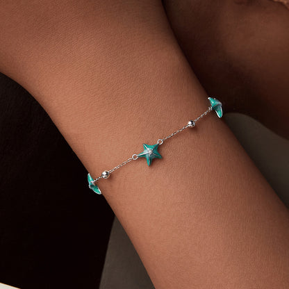 Teal Starfish Design Bracelet
