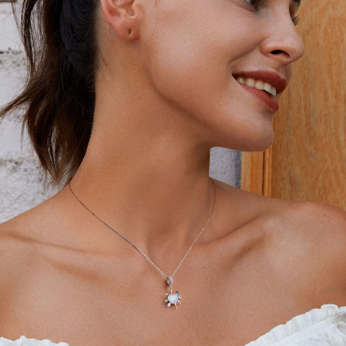 Heart Snowflake Pendant Charm