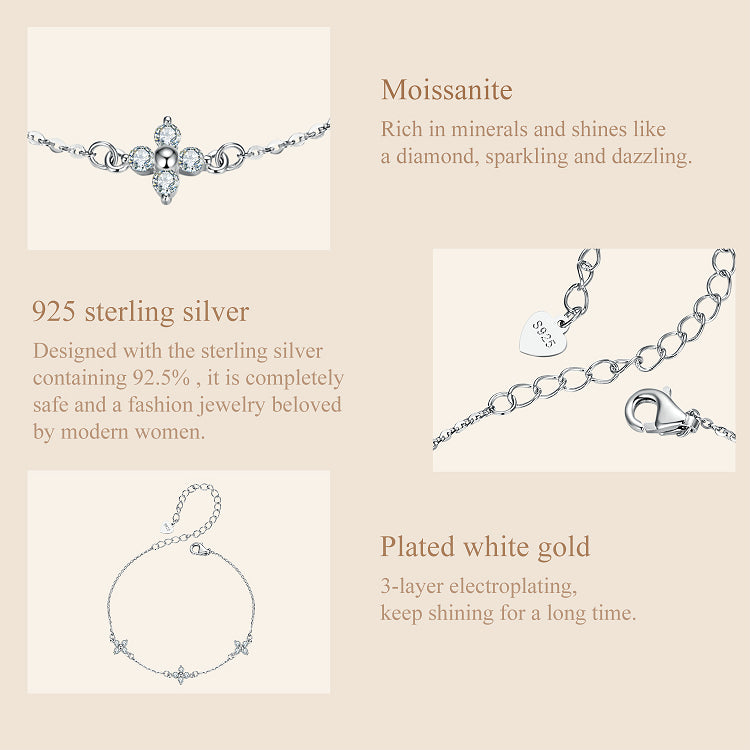 Clover Moissanite Bracelet