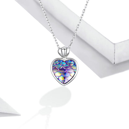 Scale Heart Pendant Necklace