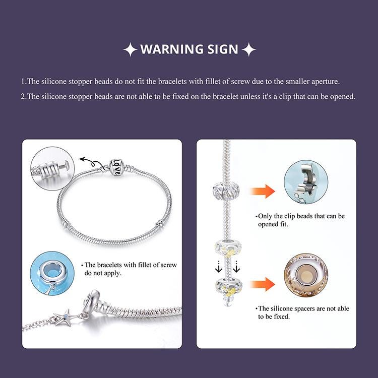 Dazzling Fireworks Stopper Beads Clip Charm