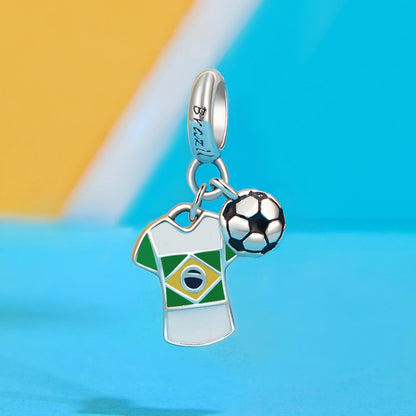 Brazil Football Jersey Charm