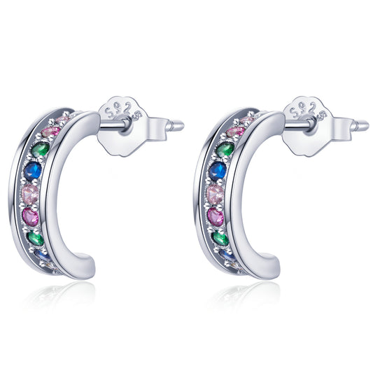 Curved Stud Earrings