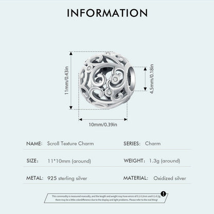 Scroll Texture Charm