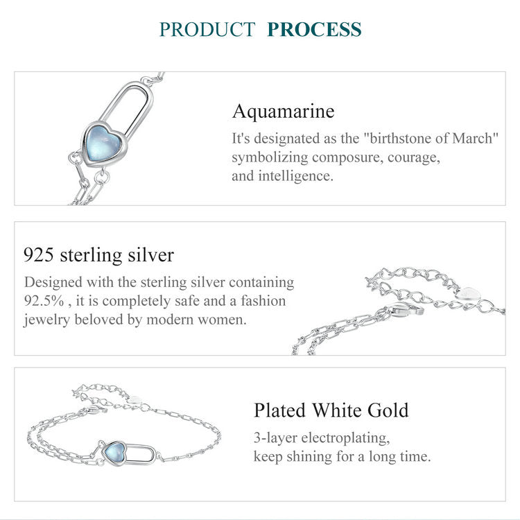 Natural Aqua Stone Bracelet