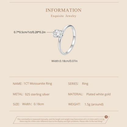 1 Carat Moissanite Ring