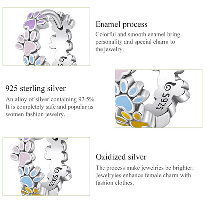 Colorful Paw Stud Earrings