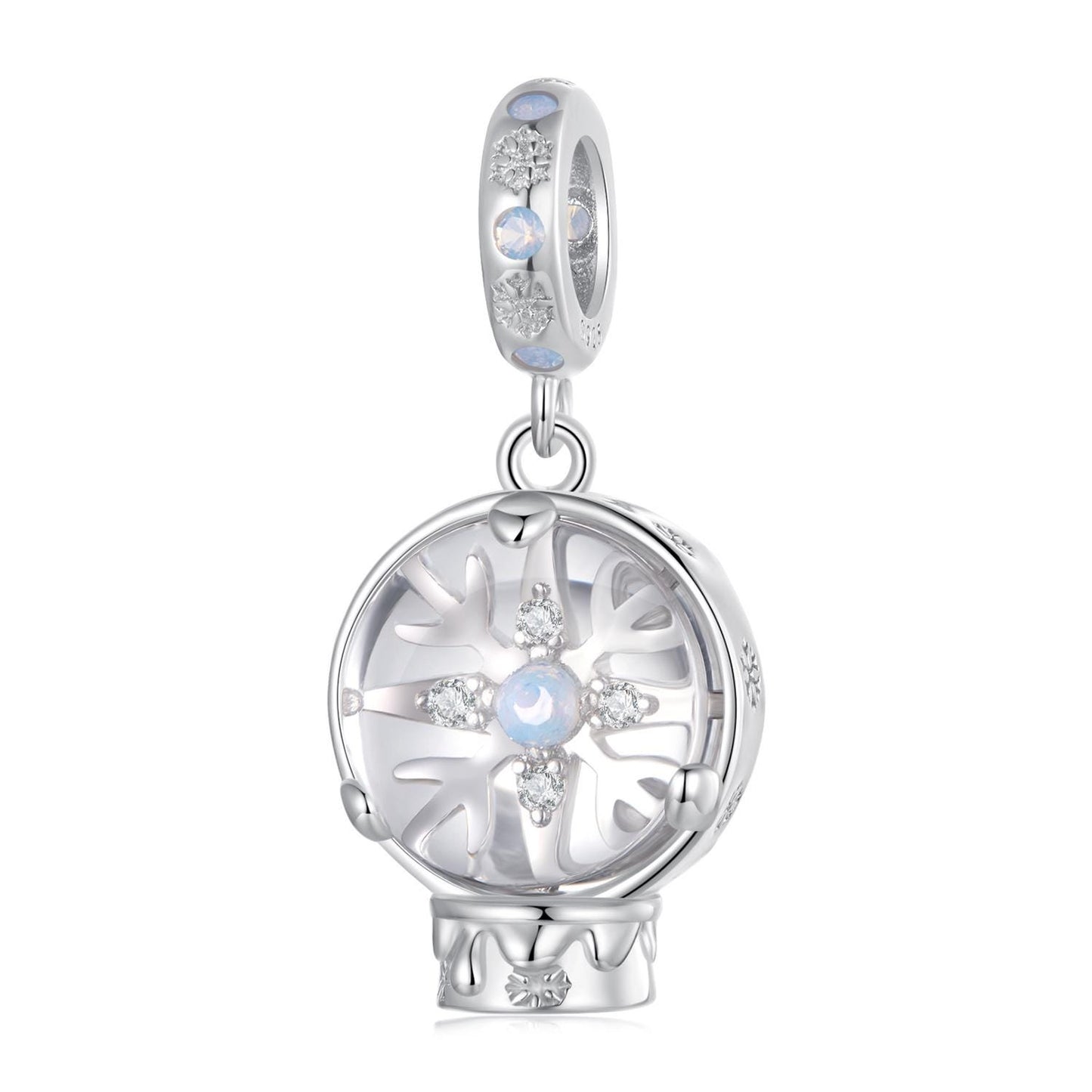 Christmas Snowflake Crystal Ball Pendant Charm