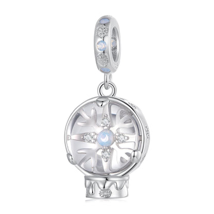 Christmas Snowflake Crystal Ball Pendant Charm