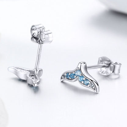 Blue Fishtail Earrings