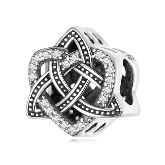 Celtic Knot Heart-Shaped Charm