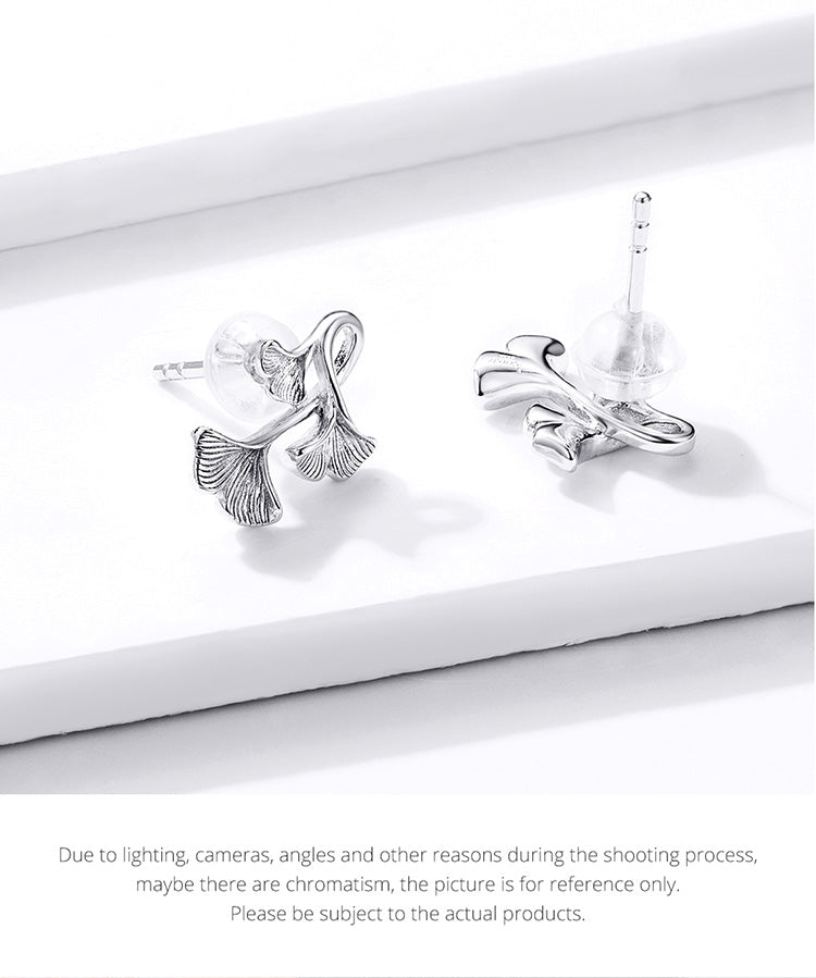 Ginkgo Leaf Hoop Earrings