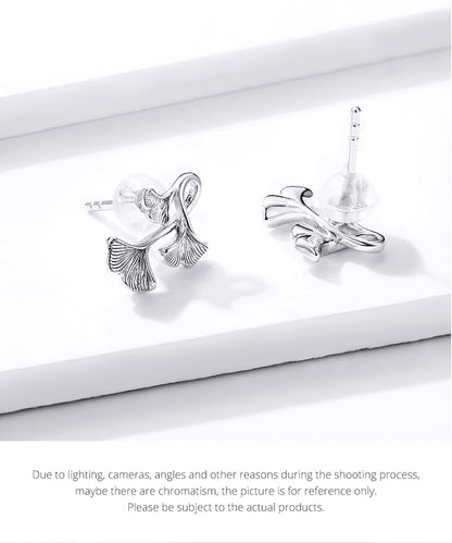Ginkgo Leaf Hoop Earrings