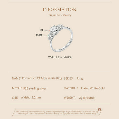 Romantic 1 Carat Moissanite Ring