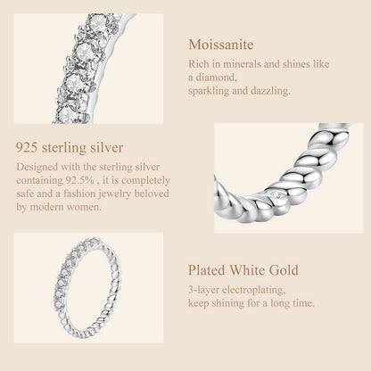 Textured Moissanite Ring