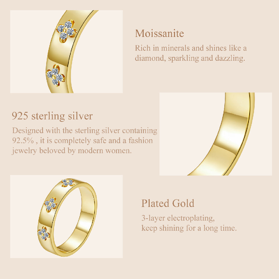 Lucky Clover Moissanite Ring