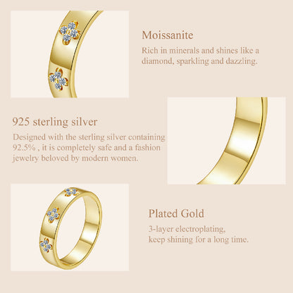 Lucky Clover Moissanite Ring