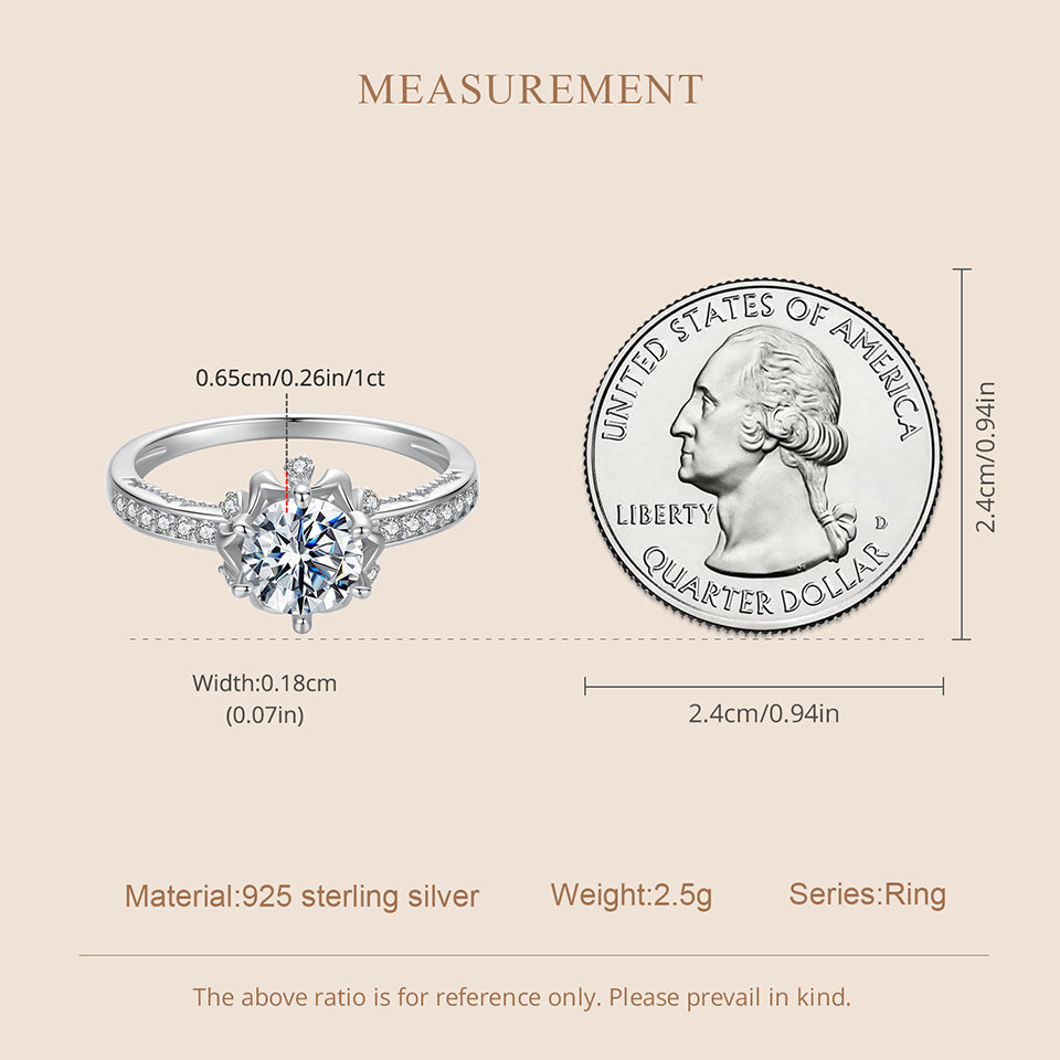 Floral Bud Moissanite Ring