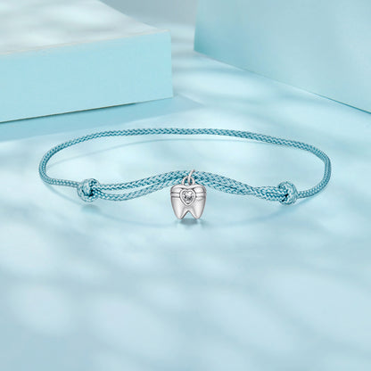 Elegant Fang Charm Cord Bracelet