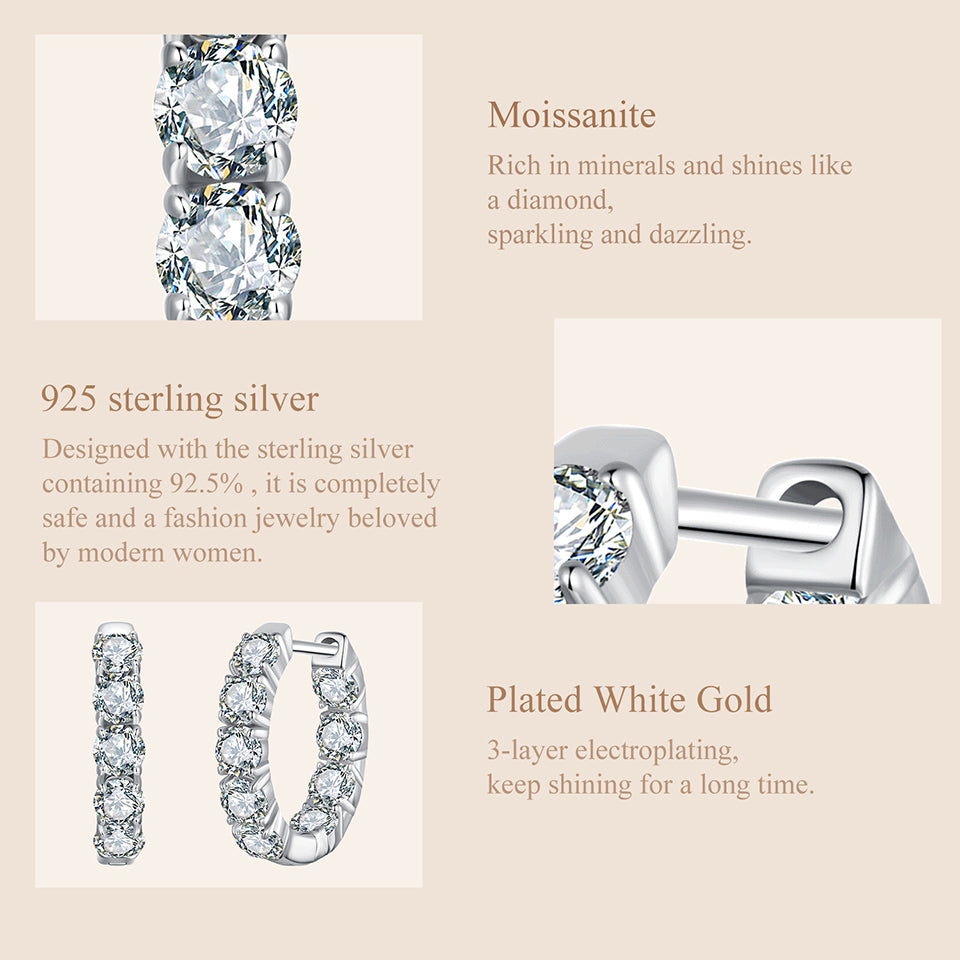 Sparkling Moissanite Ear Climbers