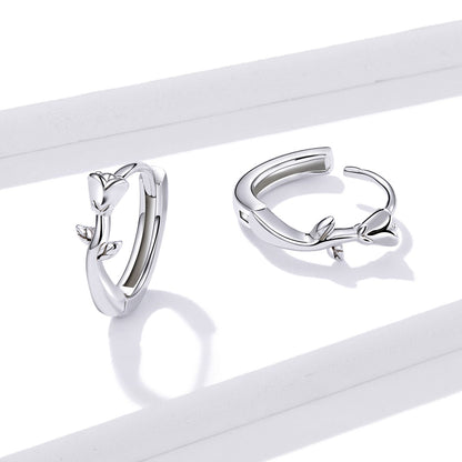 Elegant Rose Hoop Earrings