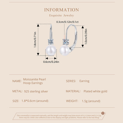 Pearl Accent Moissanite Spring Earrings